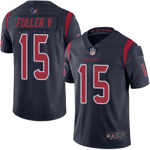 Houston Texans Limited Navy Blue Men Will Fuller V Jersey NFL Football #15 Rush Vapor Untouchable